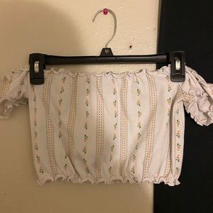 White floral crop top